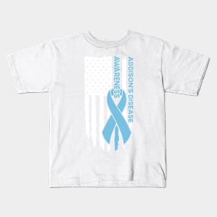 Addison's Disease Awareness Flag Addison's Disease Kids T-Shirt